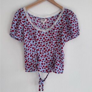 NWT Rouje x J Crew Poet Top In Carnation Print Size 00